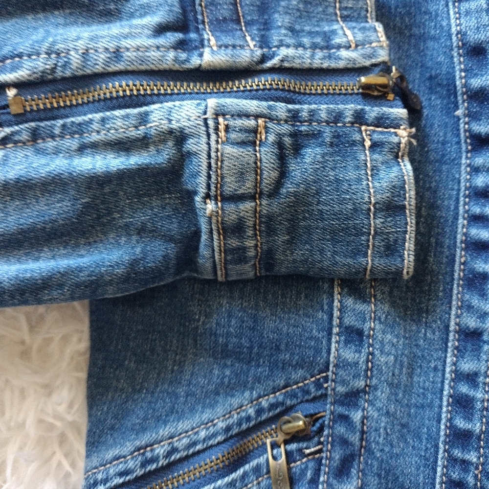 Nwt Large denim jean fitted jacket - Picture 2 of 4